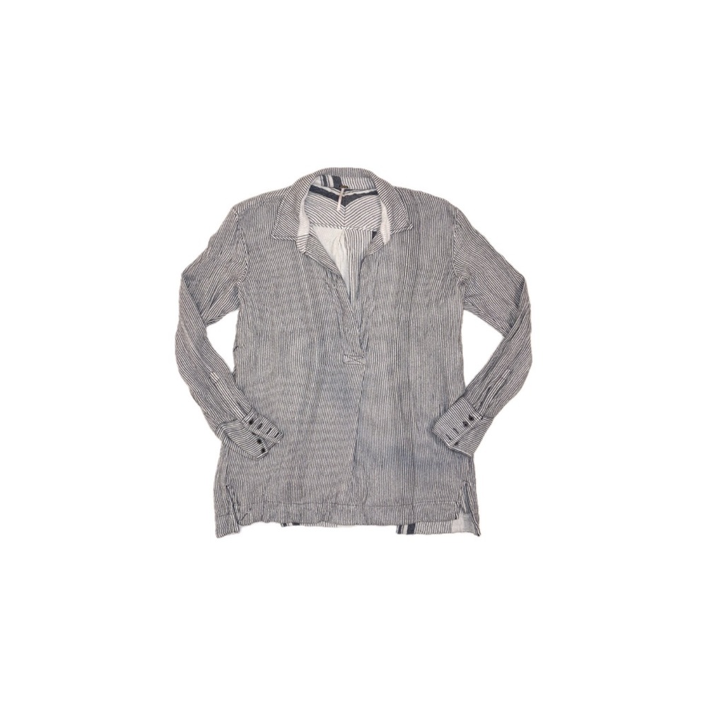 Free People On the Road Stripe Tee Oxford in Blue/White - Size Large